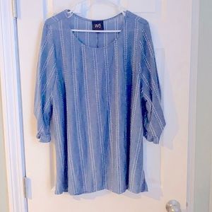 W5 Blue Ruffle Top - 2X - NWOT